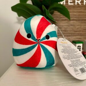 Squishmallows Red and Teal Peppermint Plush